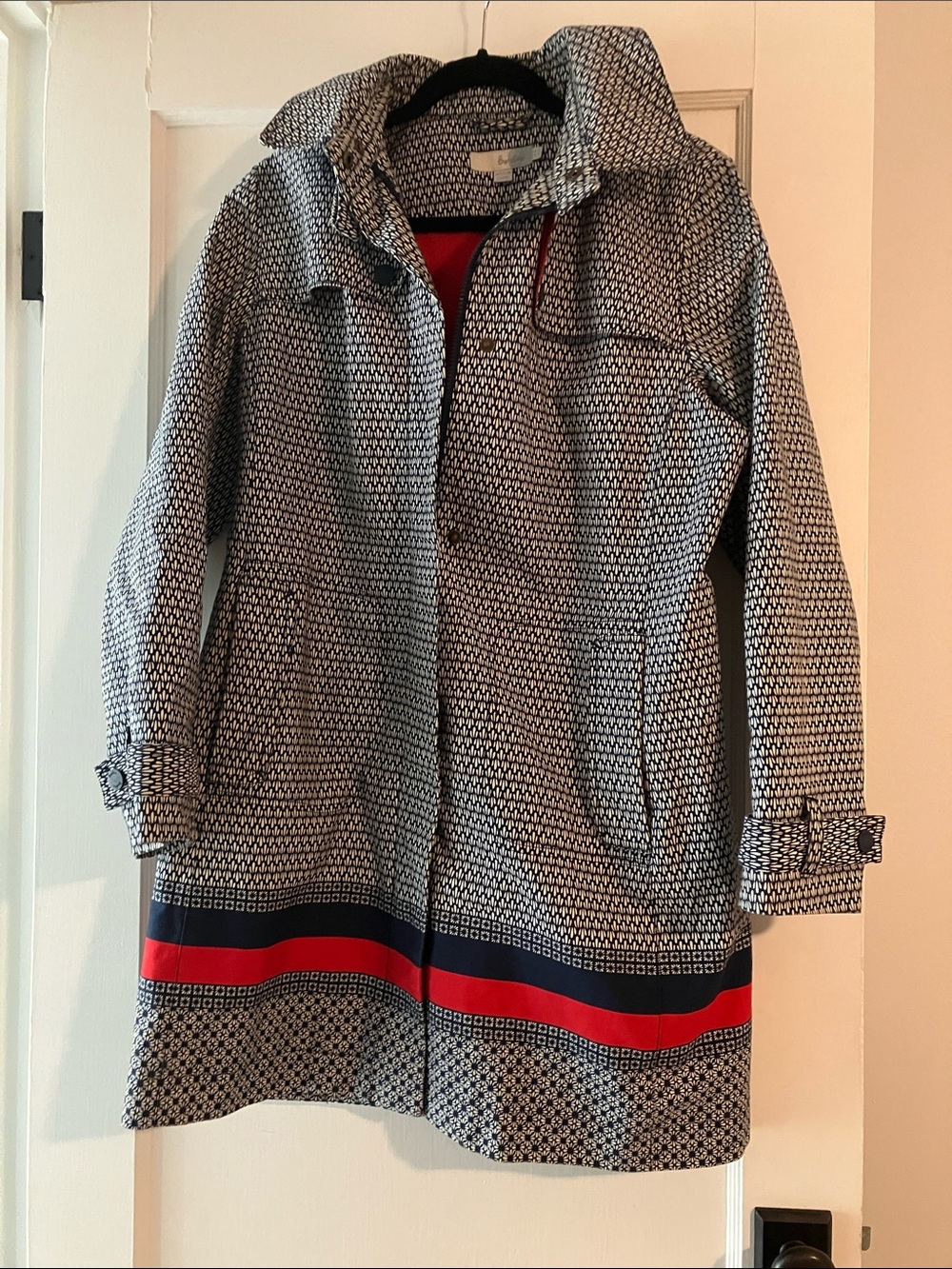 Boden Navy and Red Patterned Coat